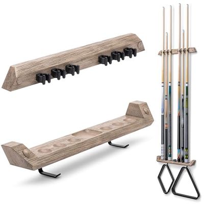 GoSports Support mural pour queue de billard – Peut contenir 6 queues et 2 supports triangulaires – Plusieurs couleurs disponibles