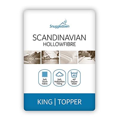 Snuggledown escandinavo colchón Topper, Microfibra, Blanco, King
