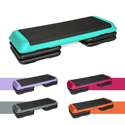 TREXO Stepper Aerobic Step voor Cardio Fitness Stepper voor Thuis Verstelbare Hoogte 10|15|20 cm Home Gym Board voor Workout tot 250 kg Groen 109x41 cm