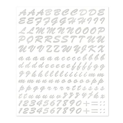 4R Quattroerre.it 1234 Kit Letras adesivas compostíveis, prateado