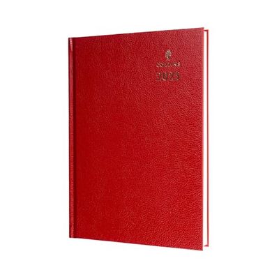 Collins Standard Desk 2025 Diary for Professionals - A4 Day to a Page Business Diary - Red - (44.15-25) - Premium Business Planner with Hardback Leathergrain Covers
