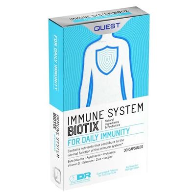 Quest Immune Biotix Capsules for Daily Immunity. with Vitamin D, Zinc & Probiotics to Help Against Infection & Enhance Immunity. Immune System Support Supplement for Men & Women (30 Capsules)