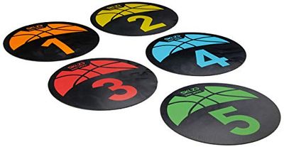 SKLZ Shot Spotz, Multicolore - Drills e giochi versatili, 5 dischi resistenti (numerati da 1 a 5), promuove sensibilità spaziale e posizionamento, adatti a tutte le aree da basket