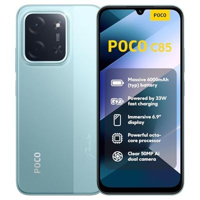 XIAOMI POCO C85, Smartphone 8+256GB, 6.9" 120Hz Display 7.99mm Design, MediaTek Helio G81-Ultra Octa-core, 50MP AI dual camera, 6000mAh, Green, Charger Not Included