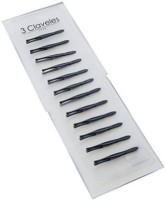 3 claveles pinza larga, Nero 8 cm – 12 pezzi