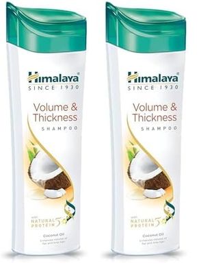 Shampooing volume et épaisseur Himalaya à l'huile de noix de coco, fournit du volume, des cheveux visiblement épais et rebondissants, 400 ml (Lot de 2)