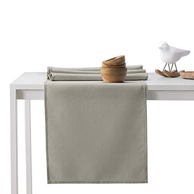 AmeliaHome Table Runner 40 x 140 cm Lotus Effect Water-Repellent Glossy Cappuccino Empire