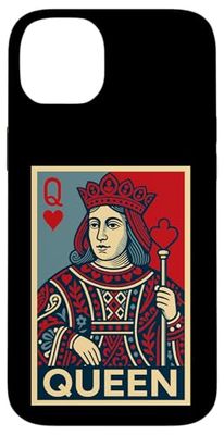 Regina di cuori, giocatori di poker, carte mazzo di poker, Hold 'em Custodia per iPhone 14 Plus