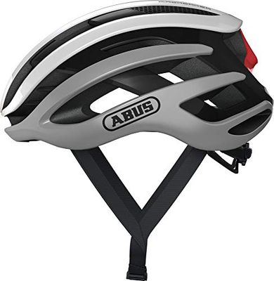 ABUS AirBreaker Casco da ciclismo - Casco da bici di fascia alta per ciclismo professionistico - Unisex, per uomo e donna - Argento / Bianco, Taglia L