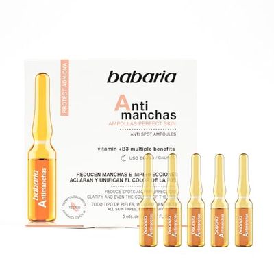 Babaria ? Ampollas faciales antimanchas con Vitamina B3 ? 10 ml (5 uds x 2 ml)