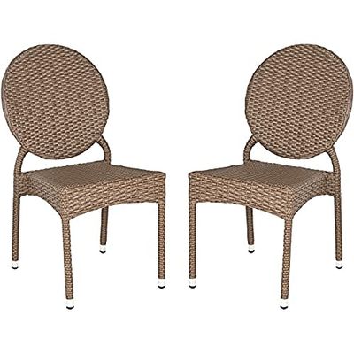 Safavieh Olivier Set de 2 Chaise, Rotin, Marron, 56 x 43 x 87,88 cm