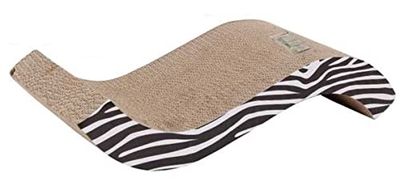 Dehner Cartón rascador para Gatos (53 x 12 x 22 cm, Material Natural, Beige/Negro/Blanco