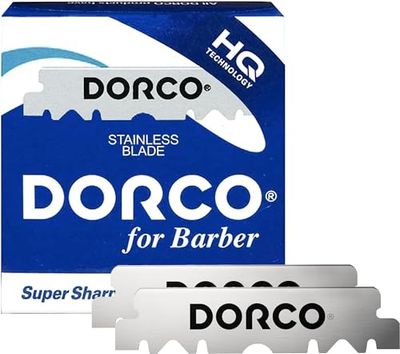 Dorco Prime, 100 mezze lamette da barba, Acciaio giapponese, Blu