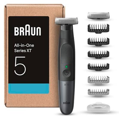 Braun Series X Beard Trimmer & Body Shaver, Mens Trimmer for Face & Body with Innovative 4D-Blade, Waterproof, Cordless 45-Minute Battery Run-Time, XT5270