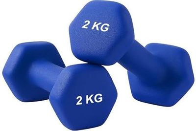 Endless Neoprene Coated Fixed Dumbbell for Gym Exercises | Pair of 2 Kg (2 * 4.4 LB) | Material : Iron with Vinyl Coat | Weights for Women and Men