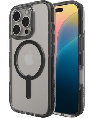 ZAGG Santa Cruz Snap Case voor iPhone 16 Pro - MagSafe-compatibel, 4,0 m militaire valbescherming, grafeen versterkt, krasbestendig, slank en lichtgewicht, 70% gerecyclede inhoud, zwart