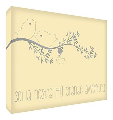 Feel Good Art Adventurea6Blk-20It Sei la Nuestra más Grande Adventura Token Decorativa de acrílico, Pulido con Diamante, diseño ilustrativo, Crema, 10,5 x 14,8 x 2 cm