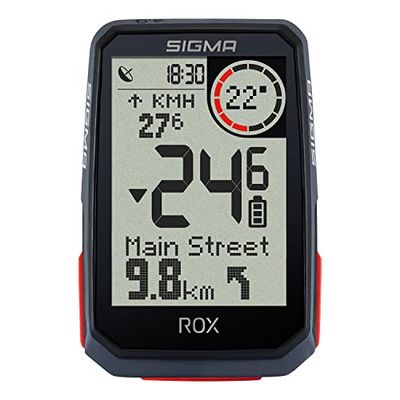 SIGMA SPORT ROX 4.0 Zwart HR Set | Fietscomputer Draadloze GPS & Navigatie incl. Hartslagsensor | Outdoor GPS Navigatie met Hoogtemeter