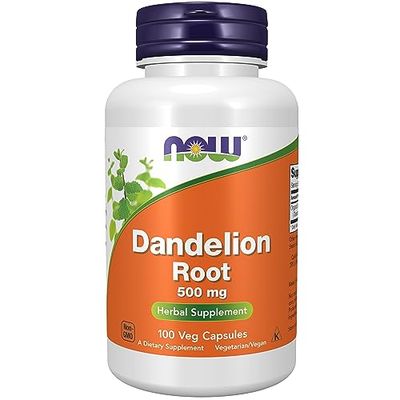 Now Foods, Dandelion Root (Radice di Dente di Leone), 500 mg, 100 Capsule vegane, Testato in Laboratorio, A Base di Piante, Senza Glutine, Senza Soia, Vegetariano