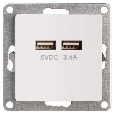 MC Power 1534555 McPower - USB-oplaaddoos | CUP | 2-voudig, 5 V/3,4 A, UP, wit, gepolijst | ideaal bijvoorbeeld bijvoorbeeld voor het opladen van smartphones en tablets, 230 V