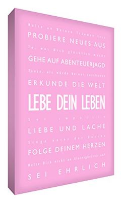 Little Helper lvlf1216–13 G Feel Good Art Tableau en toile vie Typographie moderne Rose clair 40 x 30 cm