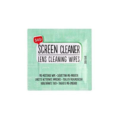 Legami - Sos Screen Cleaner, 15 x 13 cm, 12 einzeln verpackte Tücher, zum Reinigen von Bildschirmen, Brillen, Computer, TV, Fotoapparaten und Smartphones