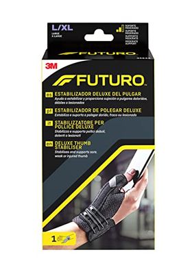 Futuro Tutore Stabilizzatore Per Pollice Destro/Sinistro, L/Xl, Pollice: 6.3 - 7.6 Cm, Polso: 17.7 - 23.0 Cm, Dispositivo Medico Marcato Ce, Nero