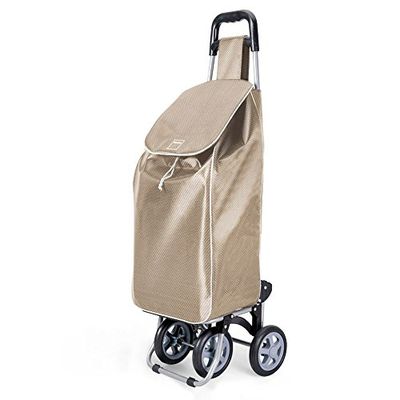 Metaltex TRILLIUM - Carro de Compra con 4 ruedas, color Dorado, 50 Litros