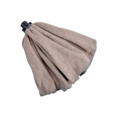 Homéa, Mop - Serpilliere in microfibra, 120 g, doppio passo viti, colore: tortora