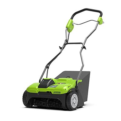 Greenworks 40V Arieggiatori Rastrello a Batteria, Larghezza 36cm, 3600giri/min, Vano di Raccolta 30L, SENZA Batteria e Caricabatterie, Garanzia 3 Anni, G40DT35