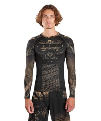 Venum VENUM-05078-228-M, Jungle Rashguard a Maniche Corte Unisex Adulto, Nero o Sabbia, M