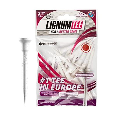 LIGNUM Golf Tees Ring System Wooden Golf Tee-White, 53 mm White TELT5316W