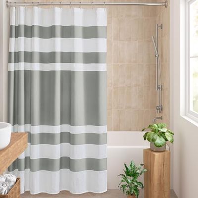 Madison Park Shower Curtain, Grey, 72x96
