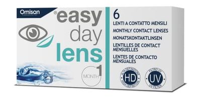 Easy Day Lens, 6 Lenti A Contatto Mensili per la correzione della miopia, -6,50