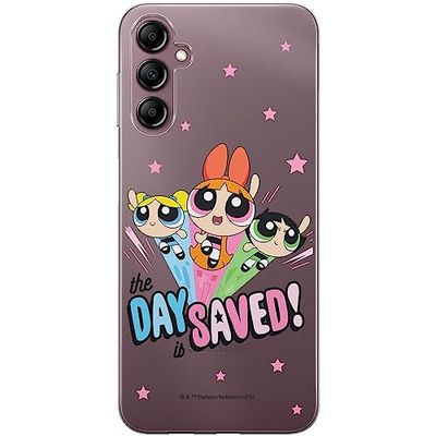ERT GROUP mobiltelefonfodral för Samsung A14 4G/5G originalt och officiellt licensierat The Powerpuff Girls mönster 031 optimalt anpassad till formen på mobiltelefonen, gedeeltelijk transparant