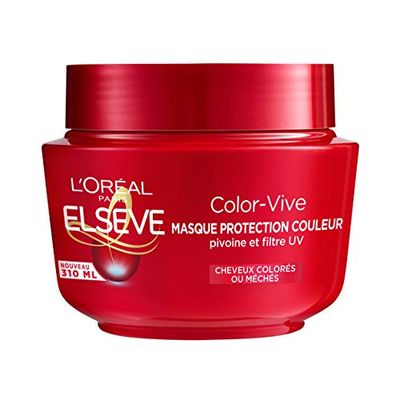 L'Oréal Paris Elseve Color-Vive Maschera Protettiva Colore Arricchito con Peonia/Filtro UV per Capelli Colorati/Mercati 1 Unità