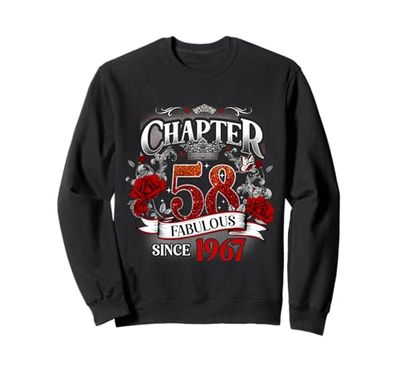 Womens Chapter 58 Fabulous Since 1967 58th Birthday Queen Felpa