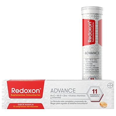 REDOXON Vitamina C con Zinc - Vitamina D - Advance - Formula con Once Vitaminas y Minerales - Suministro para 1/2 mes - Sin Gluten