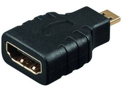 Adapter HDMI 19p (Bu.) - 19p micro (St.) goud