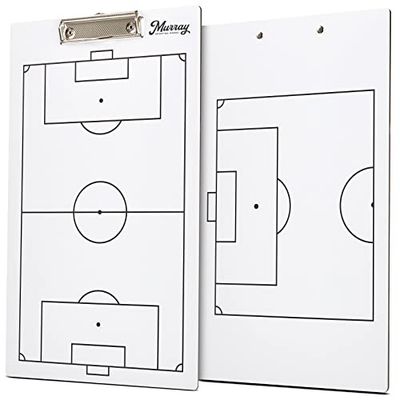 Murray Sporting Goods Portapapeles de doble cara para entrenadores de fútbol de borrado en seco