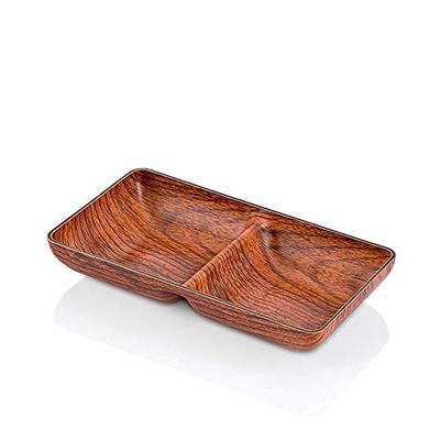 WAS 3259 185 - Cuenco de poliestireno (imitación de madera, 18,5 x 10 x 3,5 cm, 24 unidades)