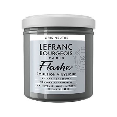 Lefranc Bourgeois Acrílico, cinzento neutro, tubo de 125 ml, vinil farbe