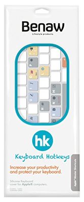 Benaw KH-OS-GRM Hotkeys Toetsenbord Skin met Mac-OS Shortcuts voor MacBook/Pro/Air/Draadloze toetsenborden (Duitse lay-out) allerlei