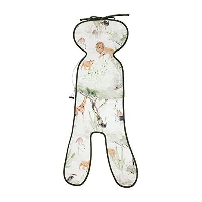 Anti-zweet inlegzool voor autostoel en draagtas. Intelligente 3D afstandsgebreide overlay. Maat M 9-18kg bamboe en luchtig voor de zomer. Makaszka collectie Sawanna