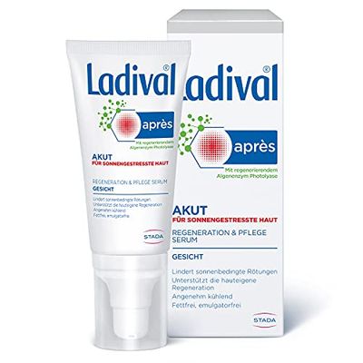 Ladival Akut Après lugnande serum – kylande After Sun Care Serum för hudregenerering efter vistelse i solen – 50 ml