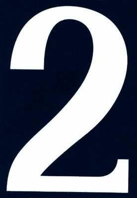 Symbol NA02 Numéro rue pvc adhésif 110 x 40 mm Chiffre 2