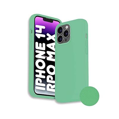 Phonix Funda para iPhone 14 Pro MAX Silicona Líquida Cover para iPhone 14 Pro MAX Compatible con Carga Inalámbrica Magsafe - Case para iPhone 14 Pro MAX Suave a Prueba de Golpes (Verde Claro)