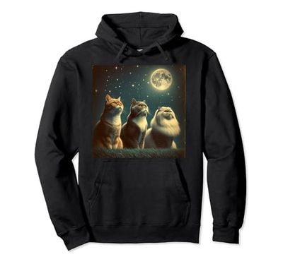 Zorros aullando bajo luna noche bosque ilustración Sudadera con Capucha