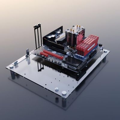 Estuche acrílico para PC con Marco Abierto para Placas Base MATX, ITX, Estante de Banco de Pruebas y Juegos para Construir PC
