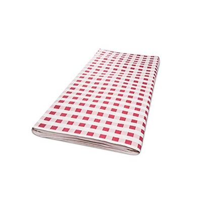 Morigami, Lot de 500 nappes gaufrées à carreaux rouges 100 x 100 cm
